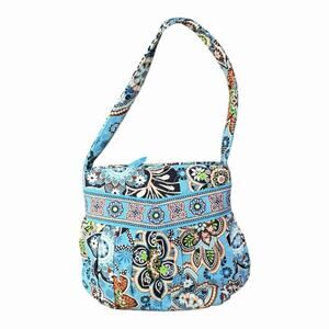 Vera Bradley Retired Bali Blue Mod Floral Quilted Mini Tote Purse Floral Paisley